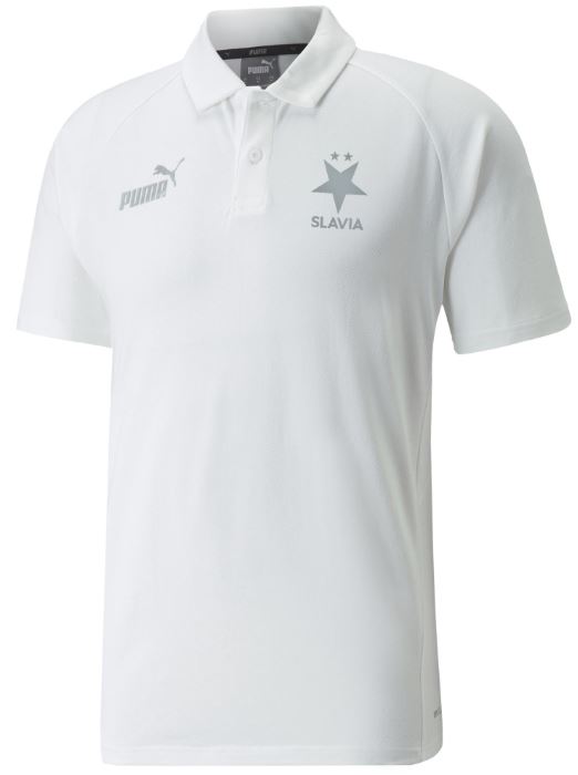 Pánské polotriko Slavia Puma TeamFinal Casual Polo white|L