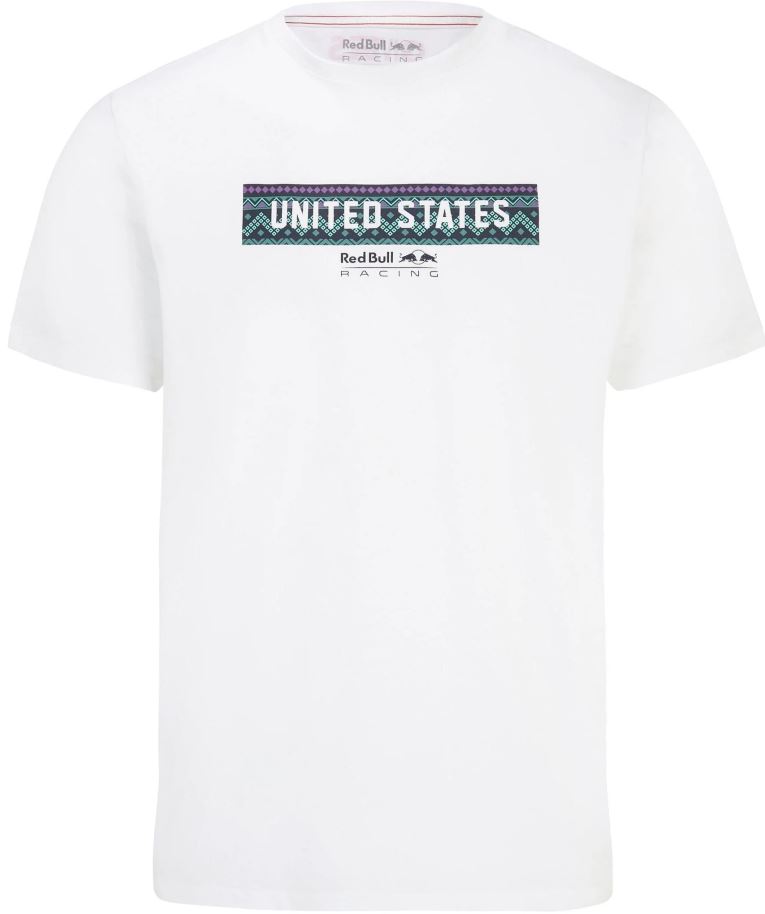 Pánské triko Red Bull Men Racing F1 Specal Edition USA T-Shirt White|X