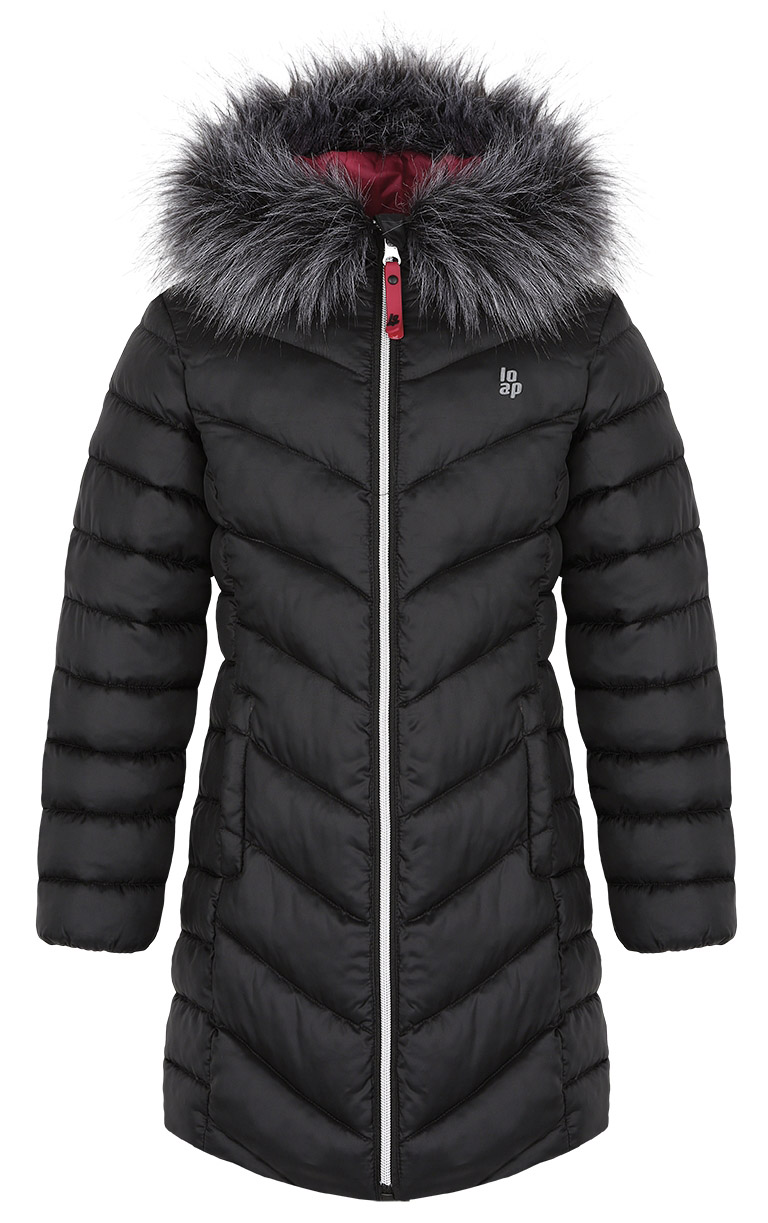 Dívčí zimní kabát LOAP INDALONA black|122-128