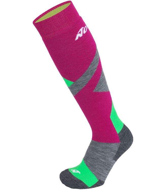Nordica Ski Socks Fuxia-Neon Green-Grey|35-39