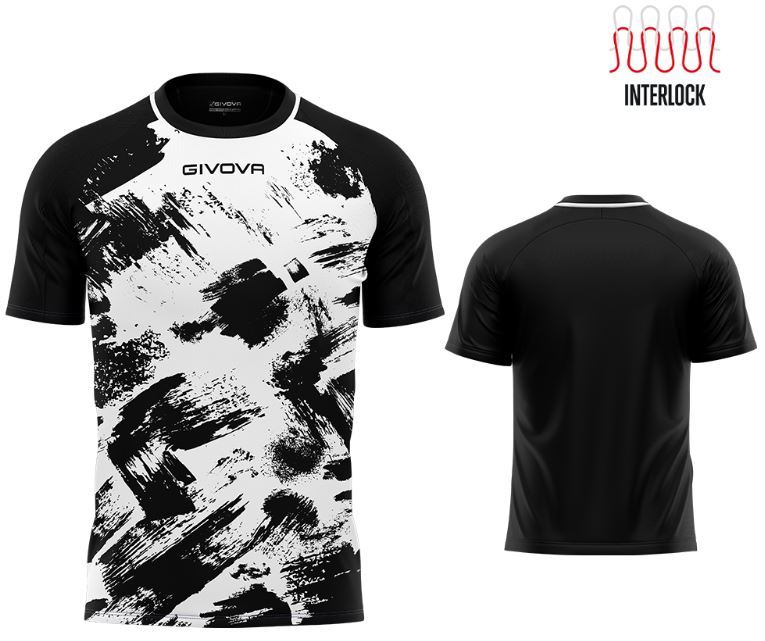 Sportovní triko Givova Art Interlock black-white|XL