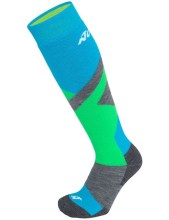 Nordica Jr Ski Socks Blue/Neon Green/Grey Mel_1