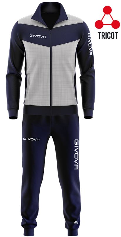 Sportovní souprava Givova Luxury gris claro melange-navy blue|XL